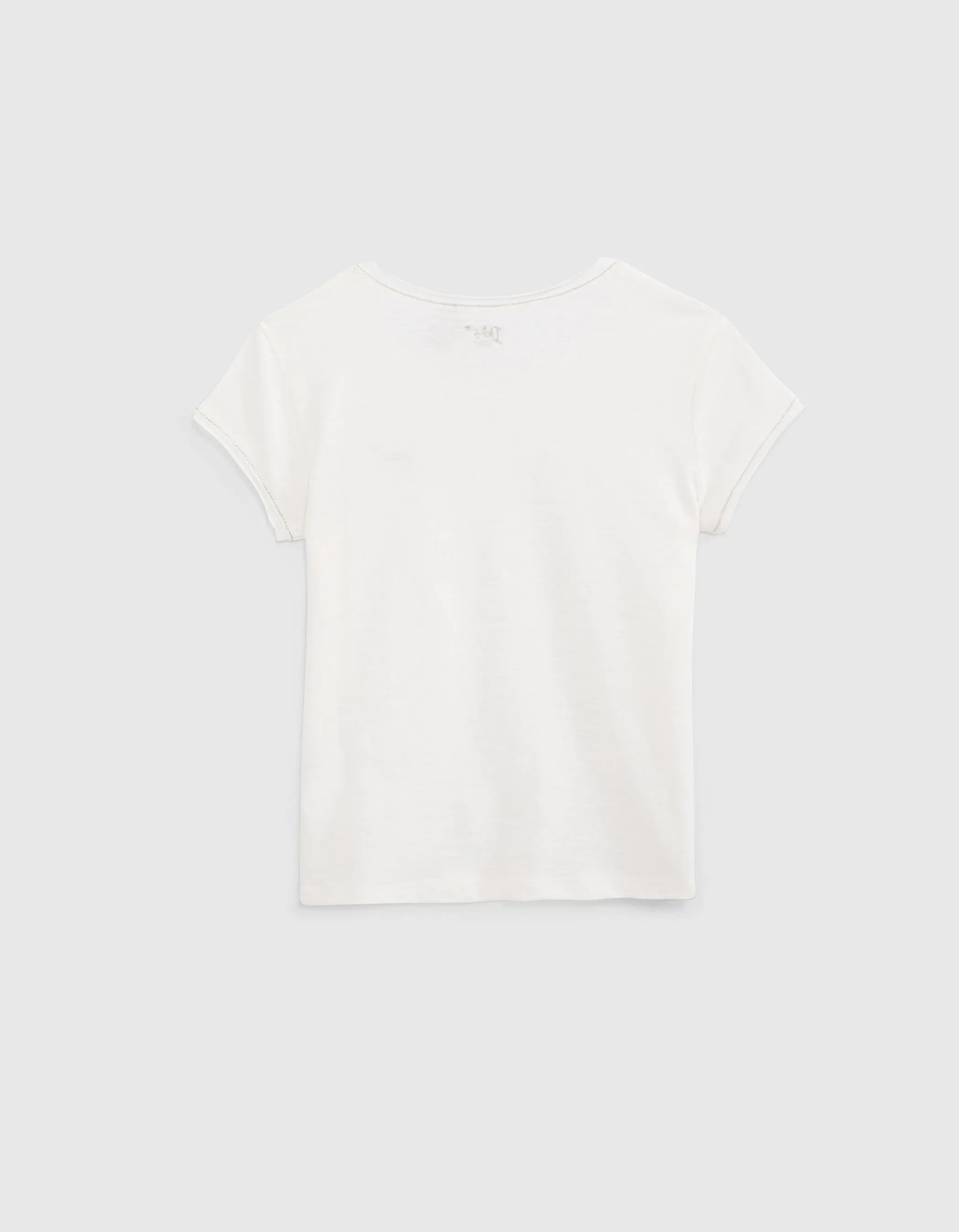 Tee-shirt blanc cassé Essentiel en coton bio fille