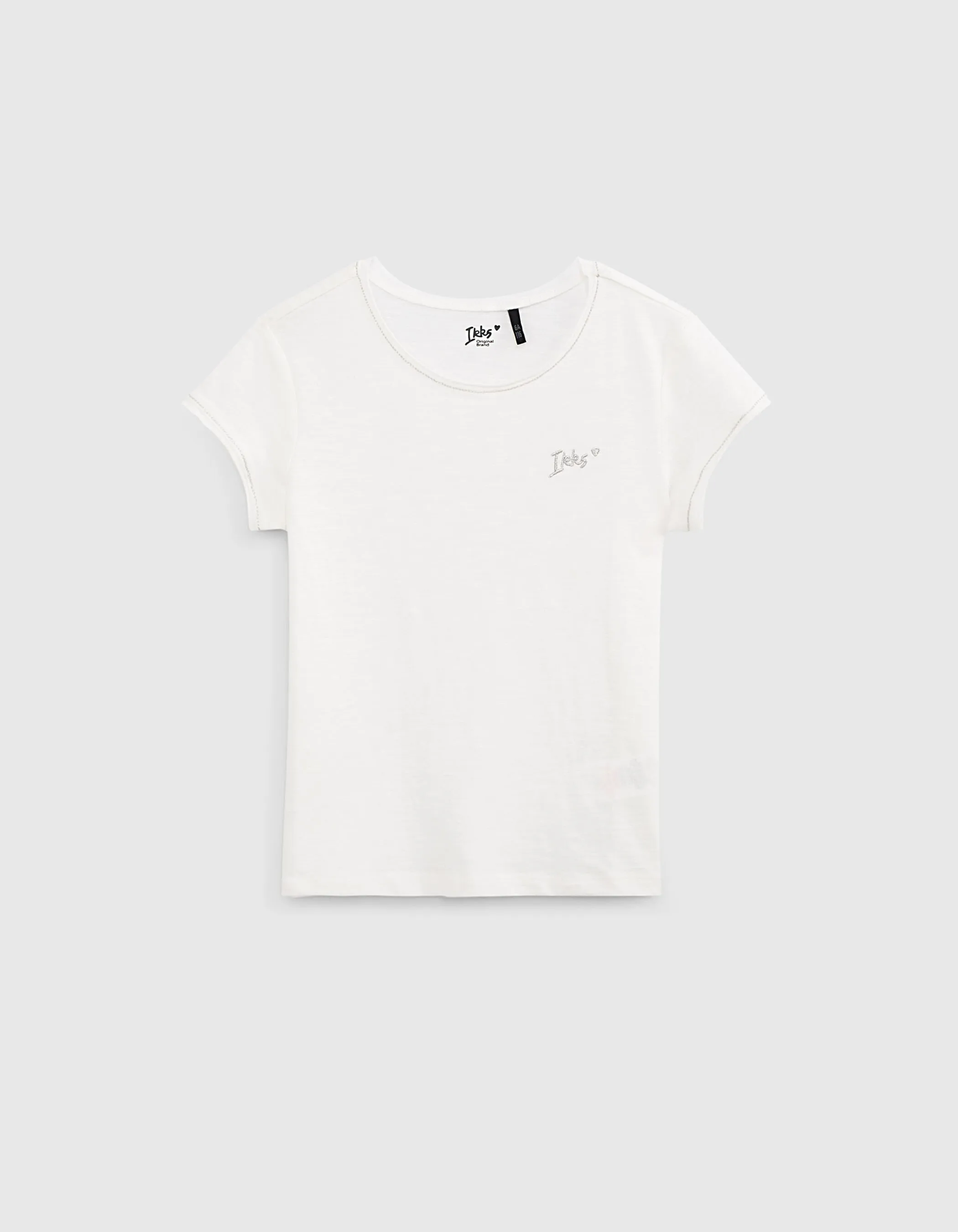 Tee-shirt blanc cassé Essentiel en coton bio fille