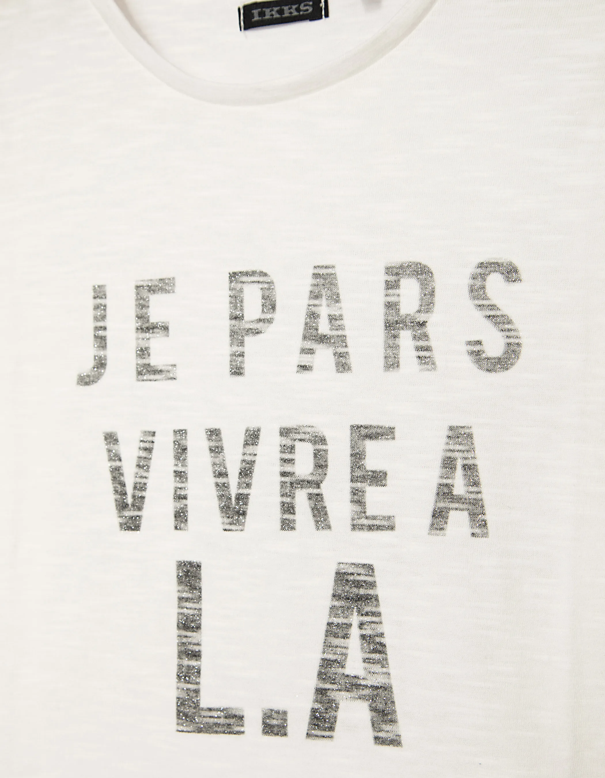 Tee-shirt blanc cassé Je pars vivre à L.A fille