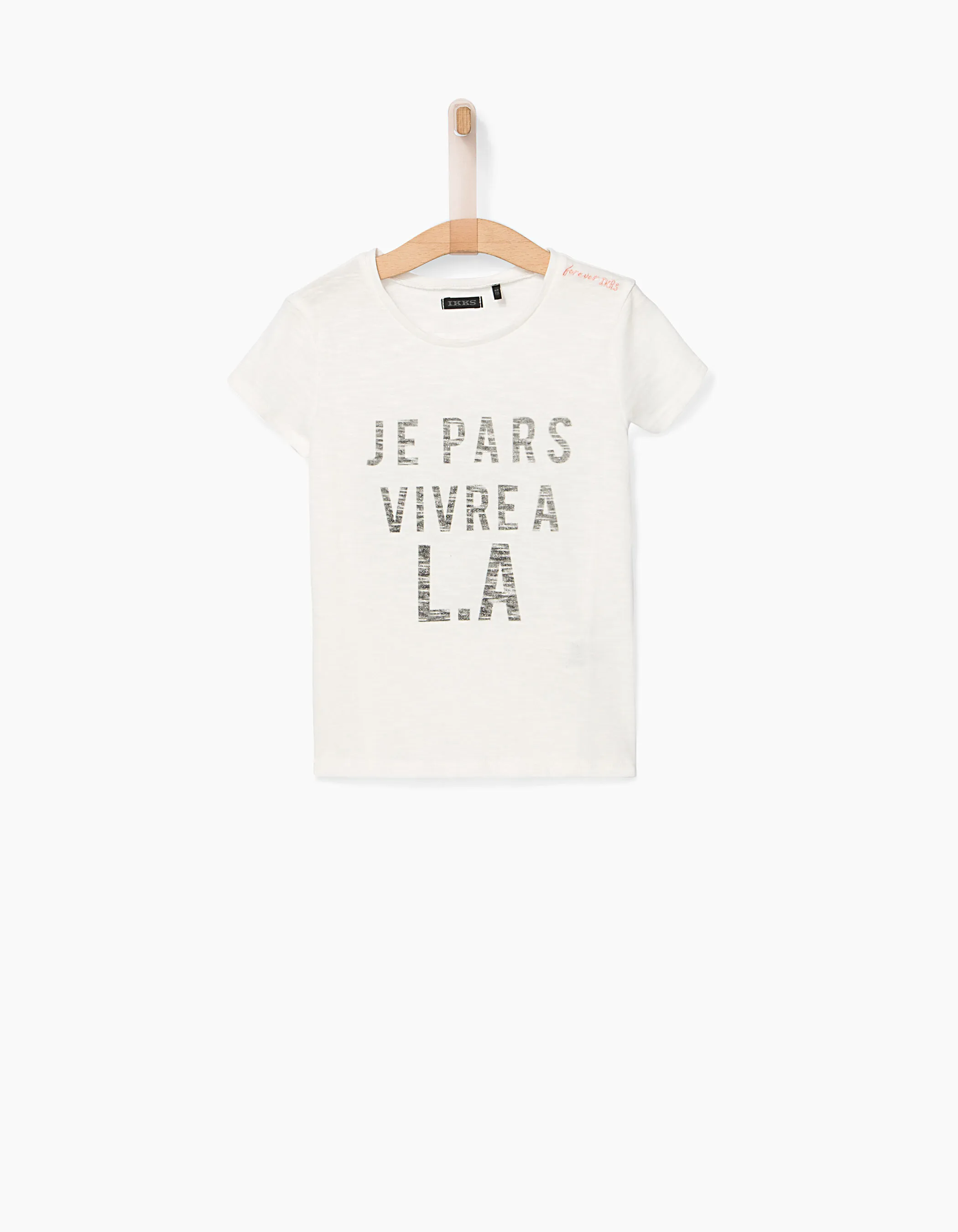 Tee-shirt blanc cassé Je pars vivre à L.A fille