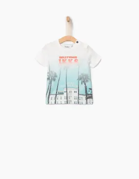 Tee-shirt blanc Hollywood IKKS bébé garçon 