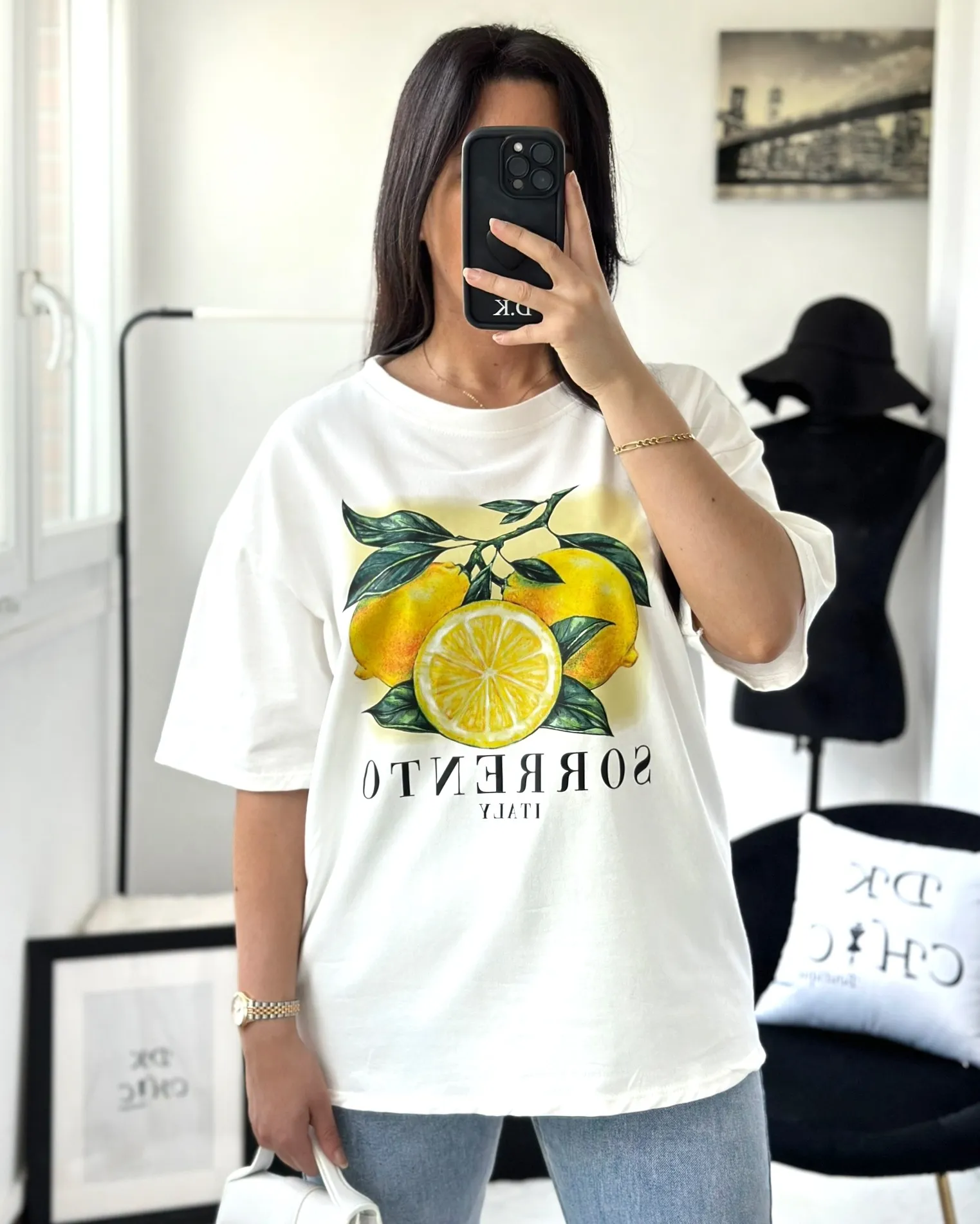 Tee shirt Citron Blanc