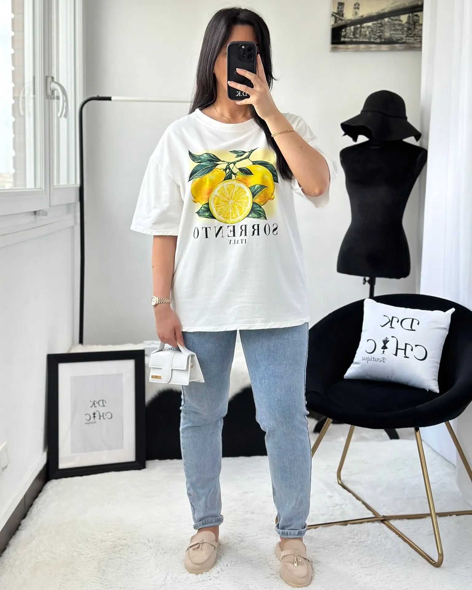 Tee shirt Citron Blanc