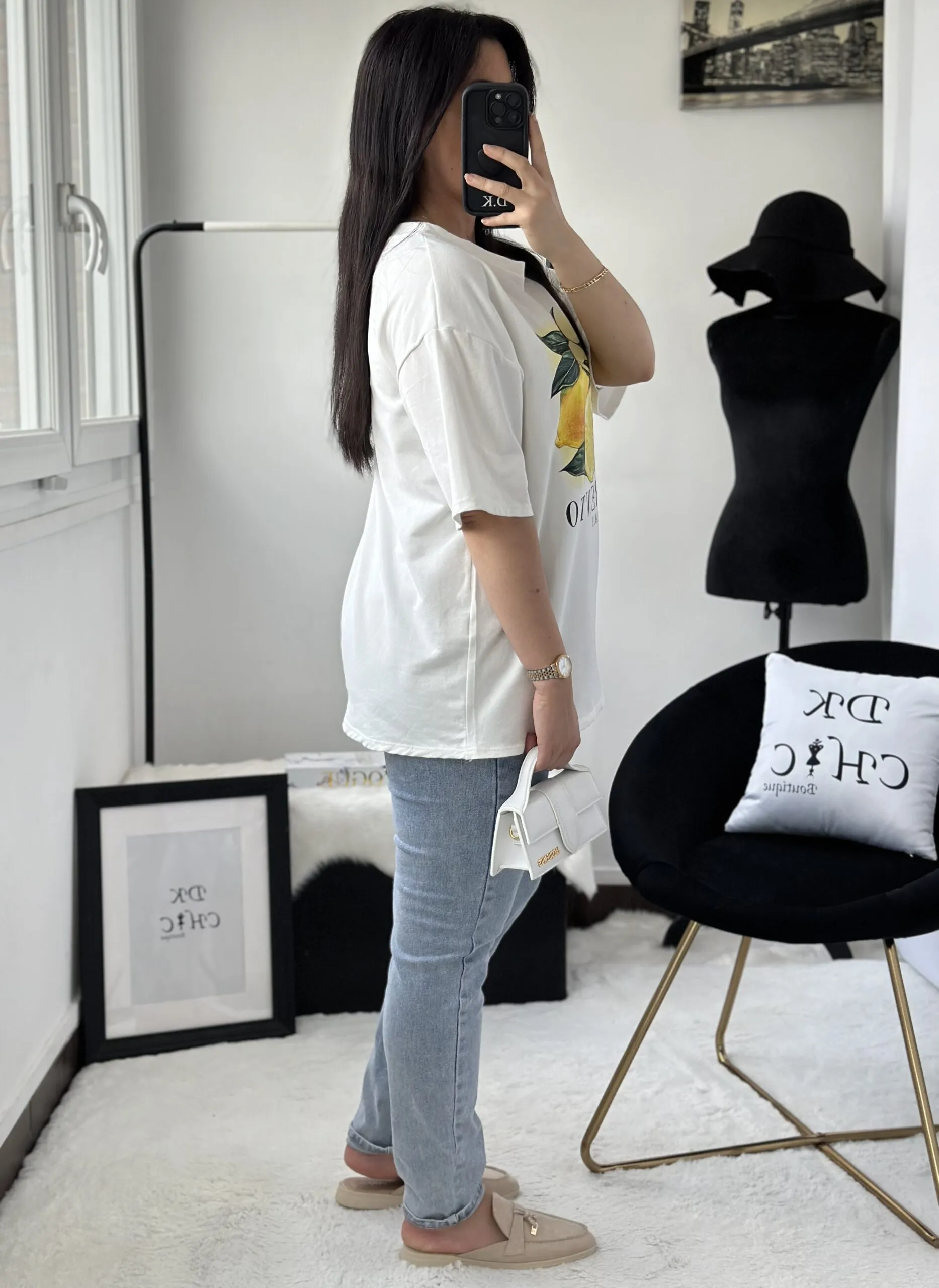 Tee shirt Citron Blanc