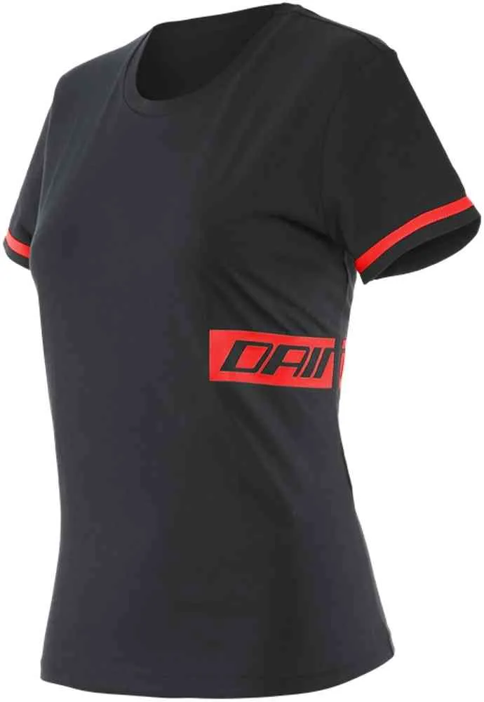 TEE SHIRT DAINESE LADY PADDOCK NOIR ROUGE