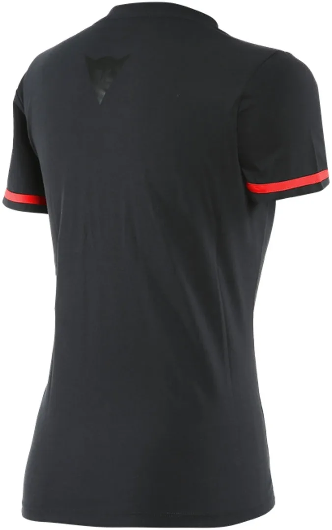 TEE SHIRT DAINESE LADY PADDOCK NOIR ROUGE