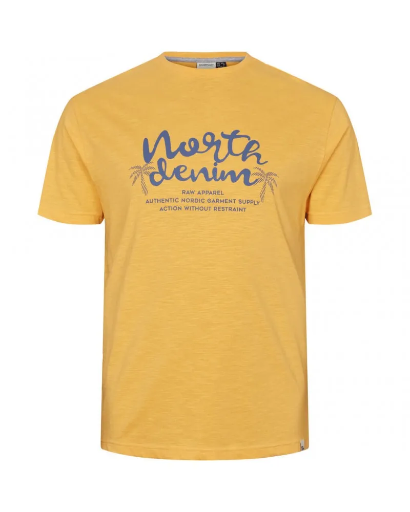 Tee shirt flammé North 564 grande taille jaune - Size-factory