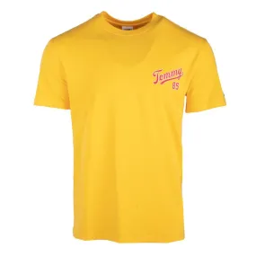 Tee shirt manches courtes jaune avec signature au dos Homme TOMMY 