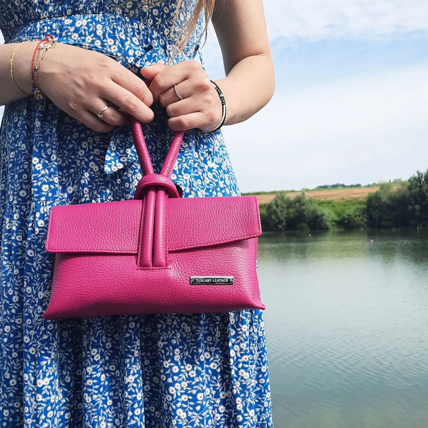 TL Bag Sac à Main en Cuir Rouge Lipstick TL141990