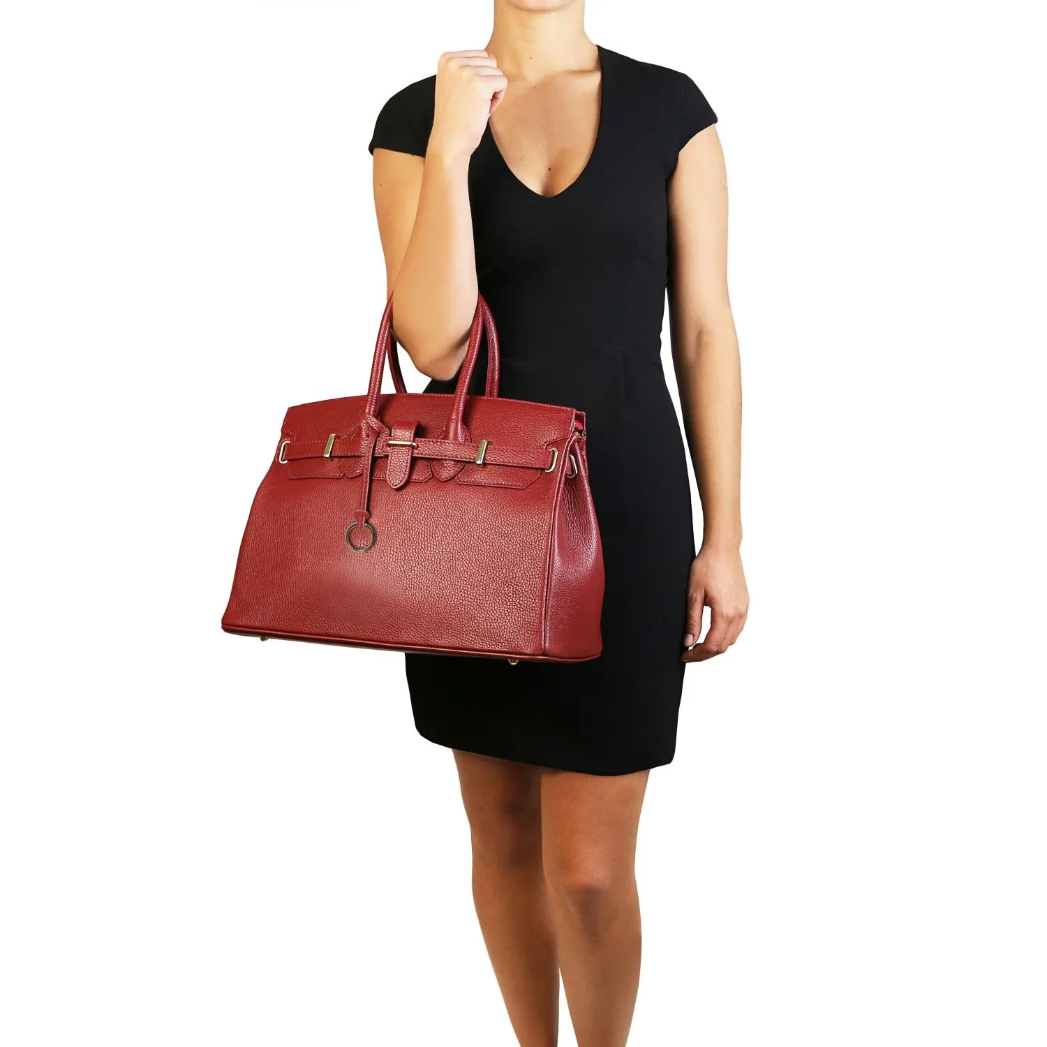 TL Bag Sac à Main Pour Femme Avec Finitions Couleur or Rouge TL141529