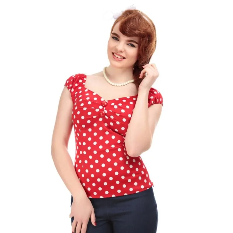 Top Dolores Rouge Pois – Collectif