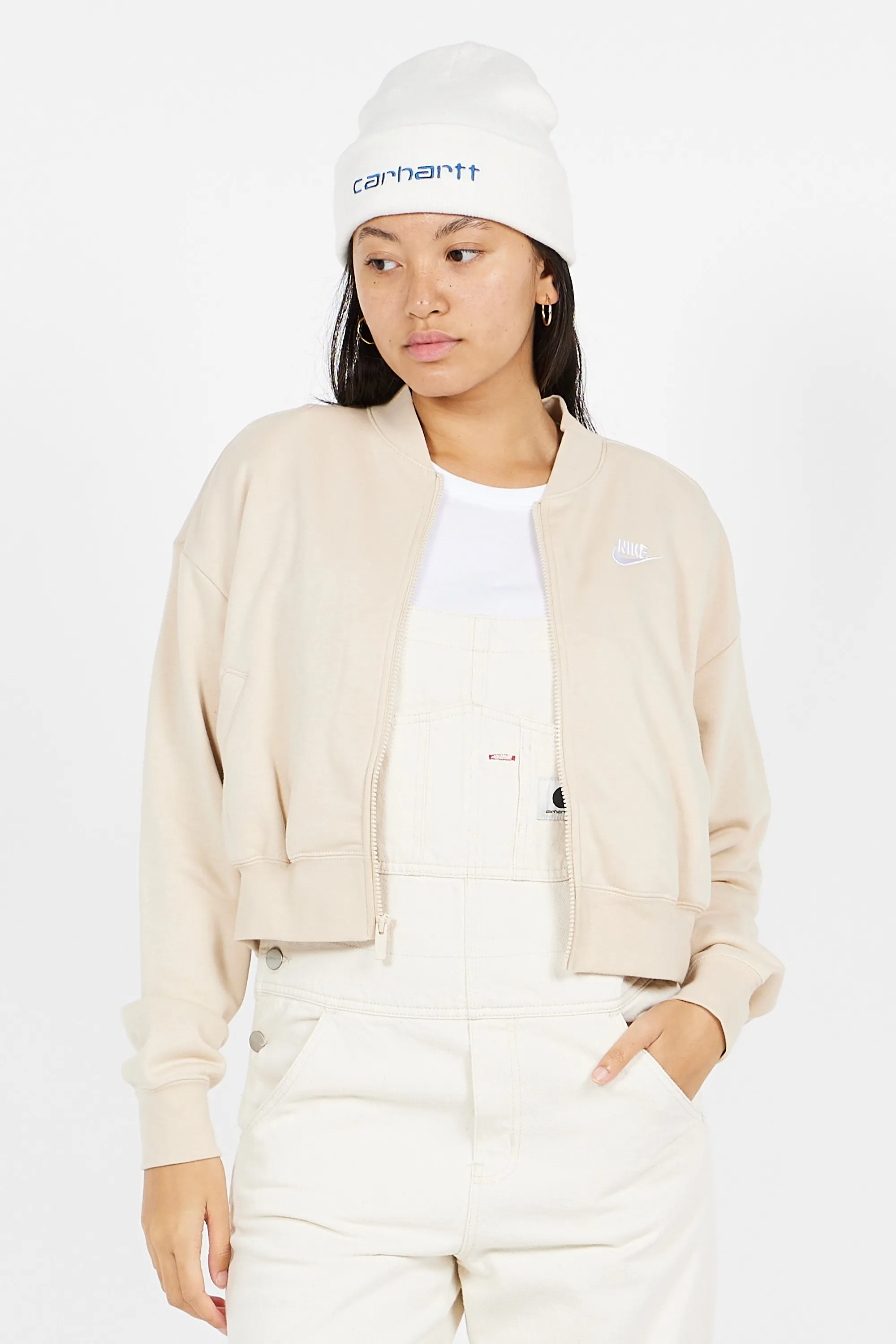 Top Manches Longues Zippé Beige Nike - Femme | Citadium