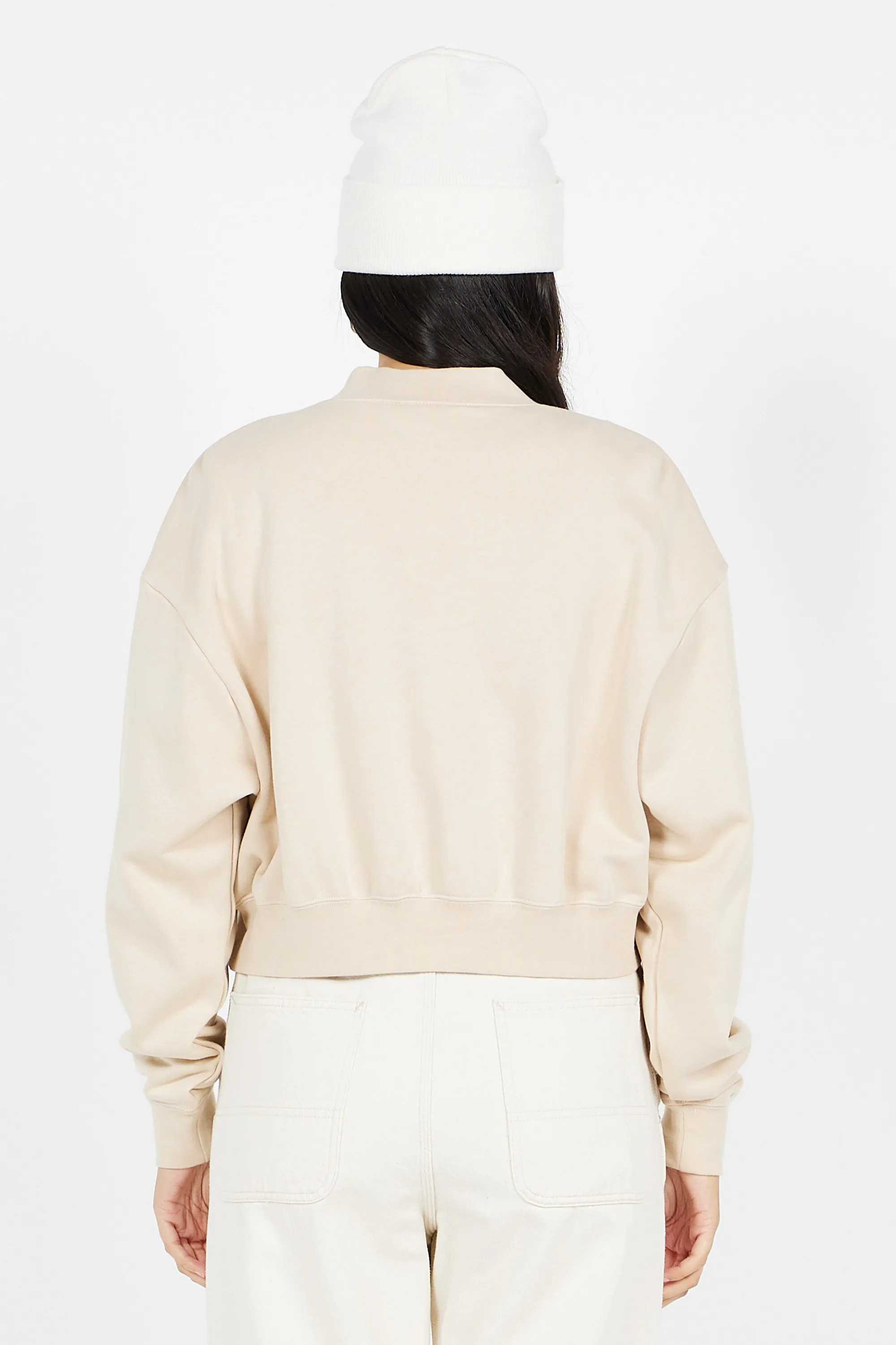 Top Manches Longues Zippé Beige Nike - Femme | Citadium