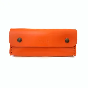 Trousse en cuir orange - by "Les Cuirs Ney" - Cuirs Ney