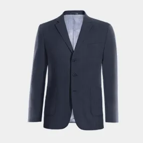 Veste bleu marine en lin essentiel