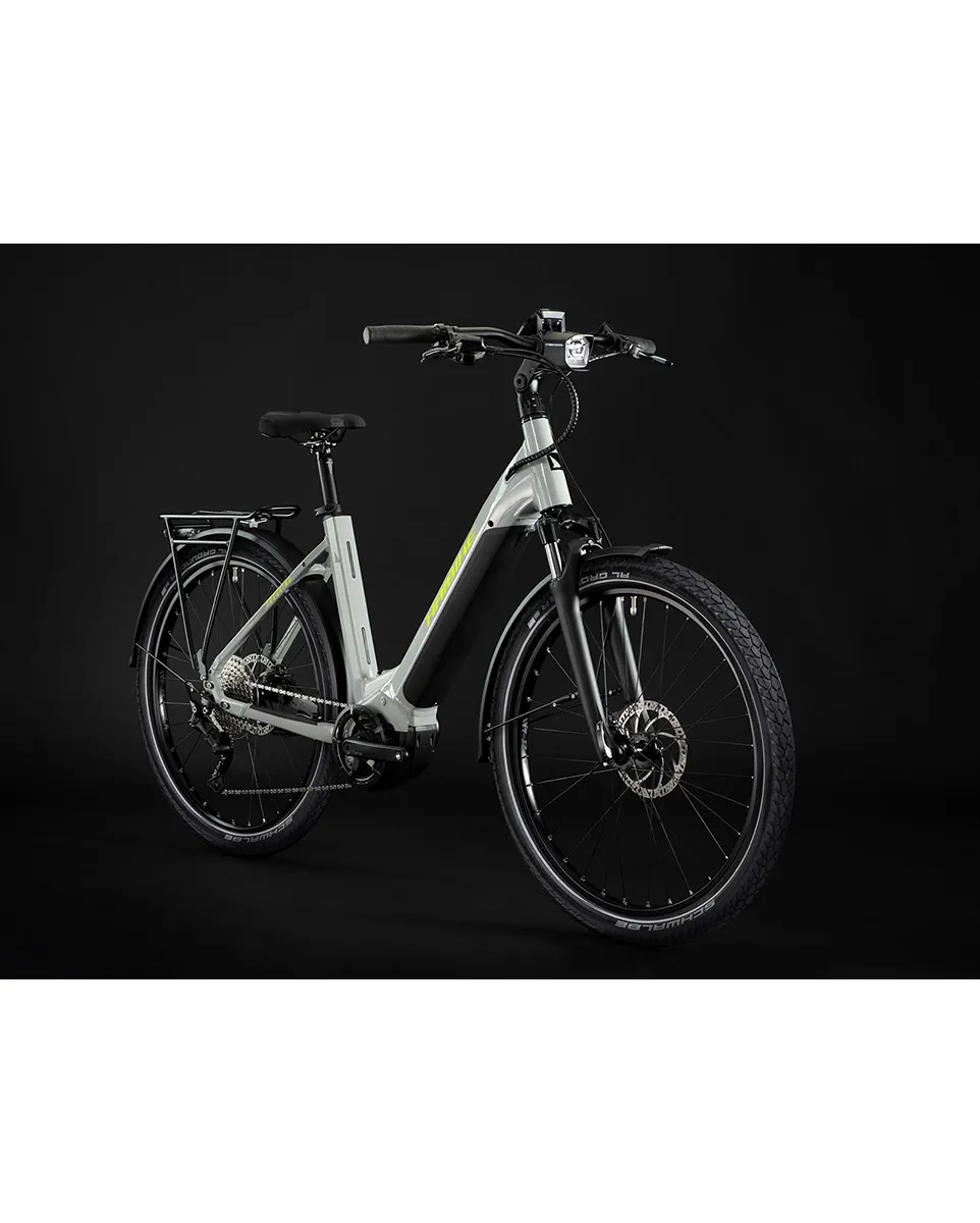 Vélo électrique trekking Unisexe TREKKING 6 LOW Gris/Jaune